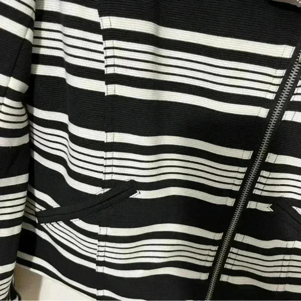 BAGATELLE Striped Moto Zip Up jacket | size Medium‎ - Picture 9 of 11